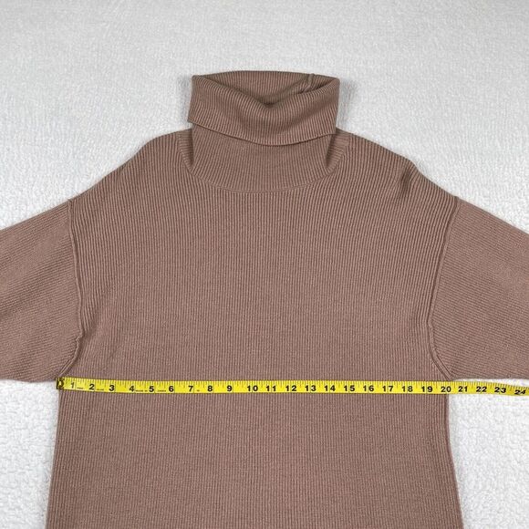 Free People Sweater Womens XS Taupe Turtle Neck Pullover Knit Top Casual Work - Picture 6 of 12